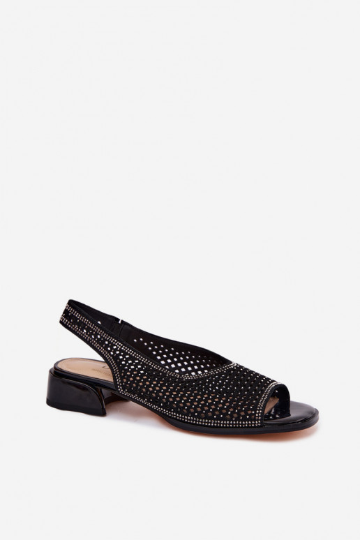 Décoré Sandales ajourées Féminin en daim Klocke D&A CR61-3131 couleur noire