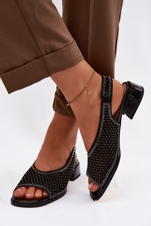 Décoré Sandales ajourées Féminin en daim Klocke D&A CR61-3131 couleur noire