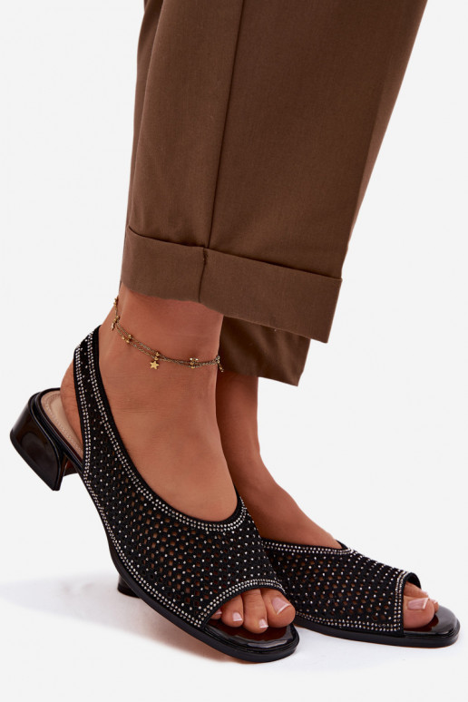 Décoré Sandales ajourées Féminin en daim Klocke D&A CR61-3131 couleur noire