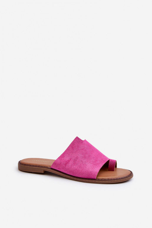 Féminin Pantoufles de Suèdes Chaussons couleur rose Amite