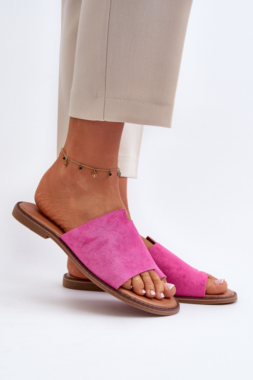Féminin Pantoufles de Suèdes Chaussons couleur rose Amite