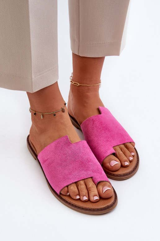 Féminin Pantoufles de Suèdes Chaussons couleur rose Amite