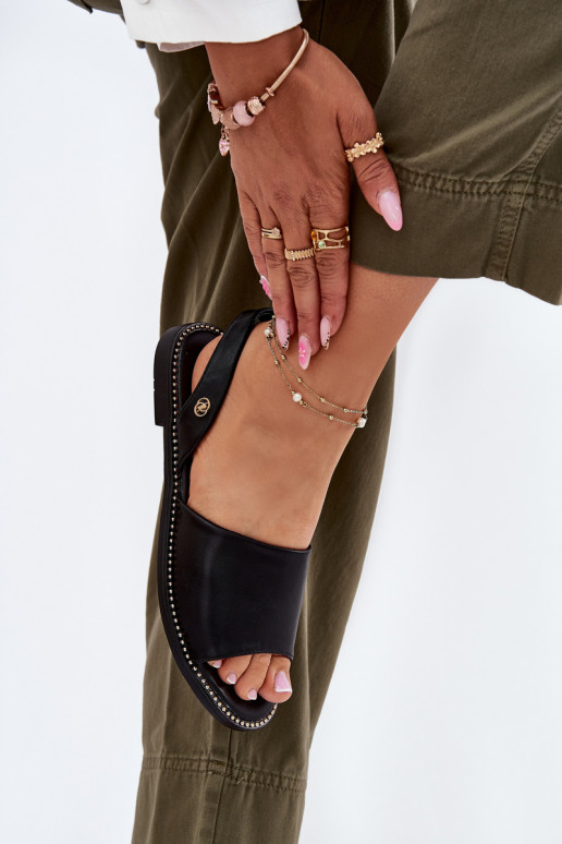 Sandales pour femmes avec des talons larges Eko Peau couleur noire Dereka