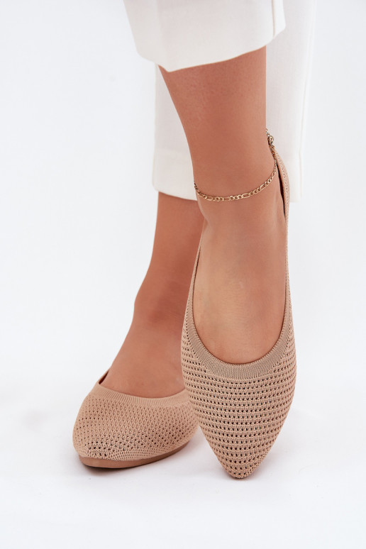 grille Ballerines en tissu Féminin beige Sarina