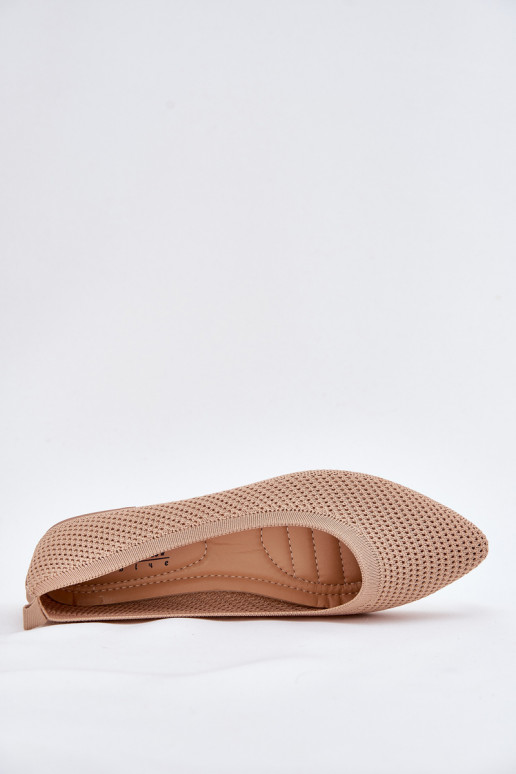 grille Ballerines en tissu Féminin beige Sarina