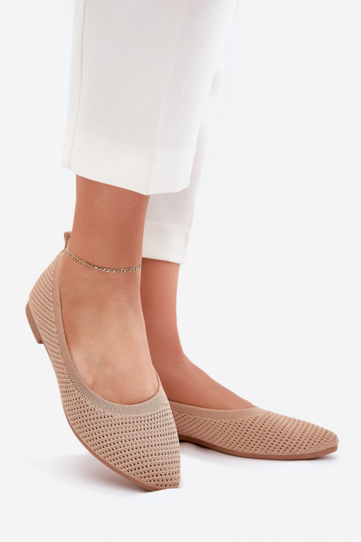 grille Ballerines en tissu Féminin beige Sarina