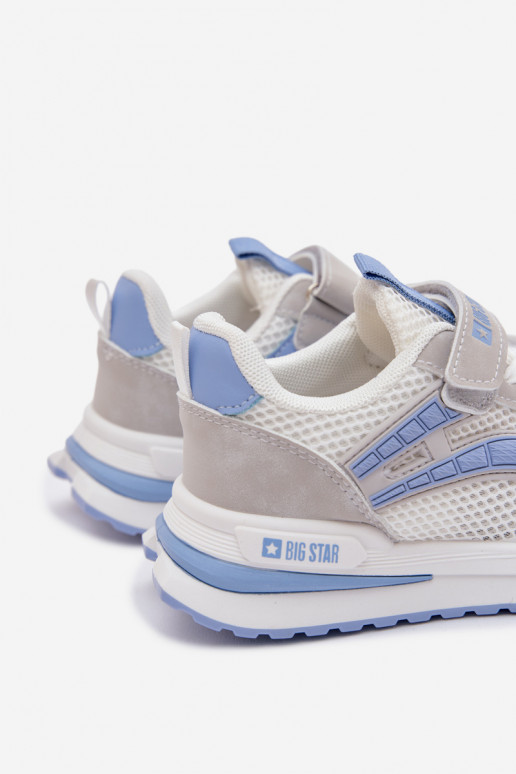 chaussures Baskets pour enfants Big Star TT374153 HI-POLY SYSTEM Blanc-couleur bleue