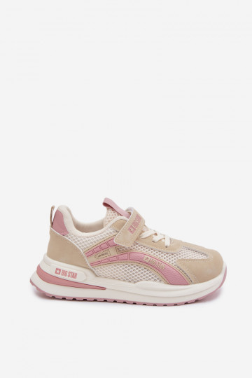 chaussures Baskets pour enfants Big Star TT374151 HI-POLY SYSTEM beige-couleur rose 2