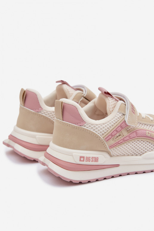 chaussures Baskets pour enfants Big Star TT374151 HI-POLY SYSTEM beige-couleur rose