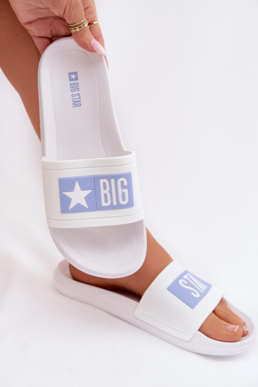 Féminin Chaussons Big Star TT274A002 Blanc-couleur bleue