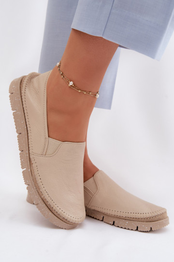 Bottes en cuir pour femme Il fautciejka 03512-04 beige