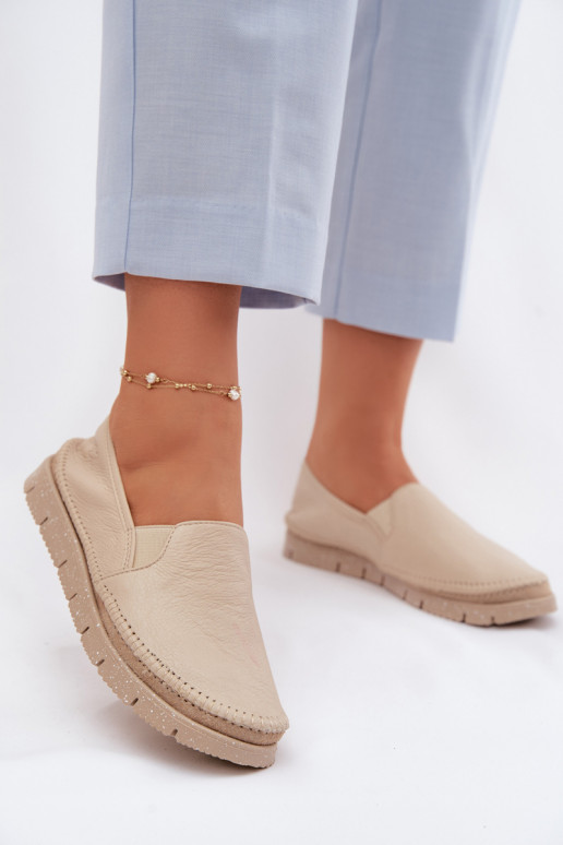 Bottes en cuir pour femme Il fautciejka 03512-04 beige