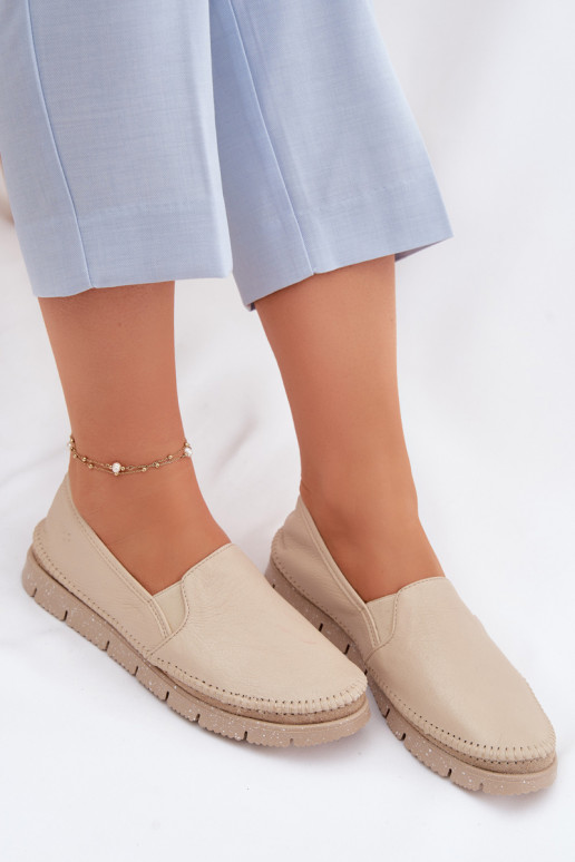 Bottes en cuir pour femme Il fautciejka 03512-04 beige