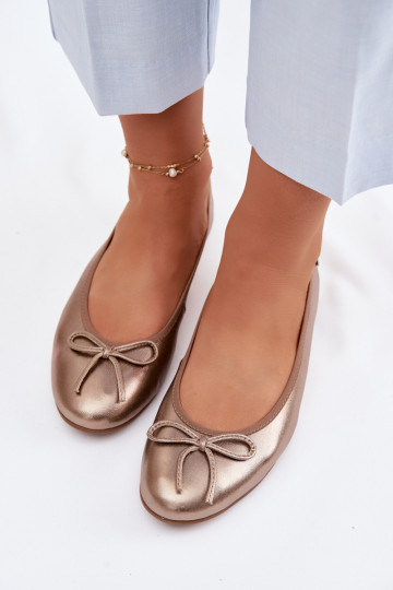 Ballerines pour femmes Tai turiciejka P6800-25 couleur or