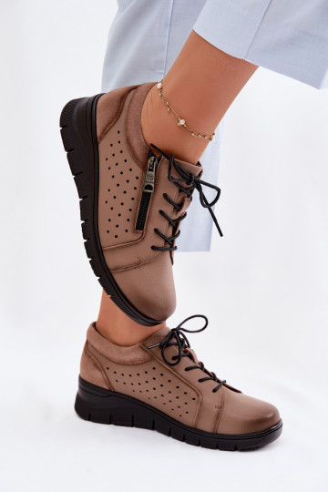 Peau chaussures Féminin avec une plateforme Vinceza 39977 beige