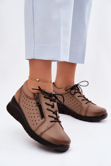 Peau chaussures Féminin avec une plateforme Vinceza 39977 beige 2