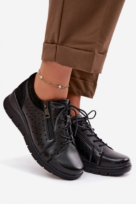 Peau chaussures Féminin avec une plateforme Vinceza 39977 couleur noire