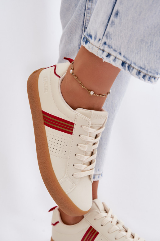 Eko Peau Chaussures modèle baskets Féminin Big Star TT274307 couleur ivoire