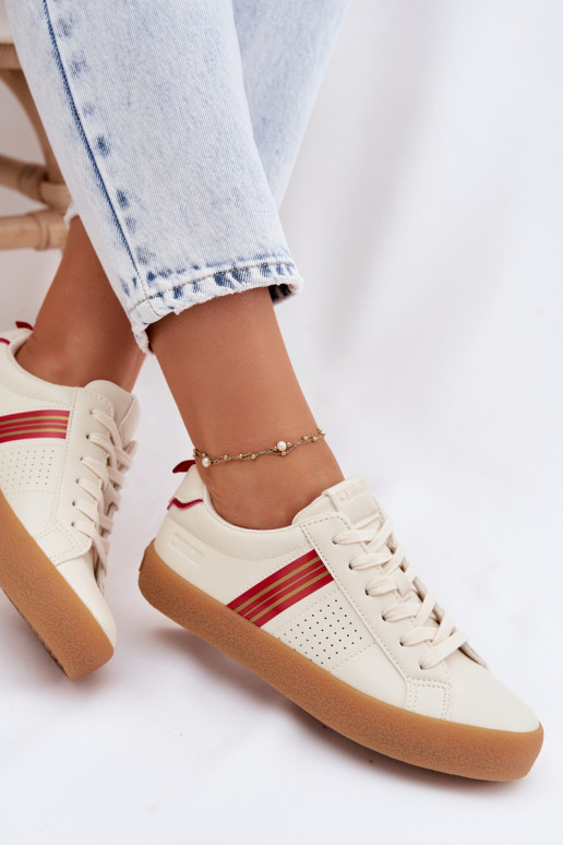 Eko Peau Chaussures modèle baskets Féminin Big Star TT274307 couleur ivoire