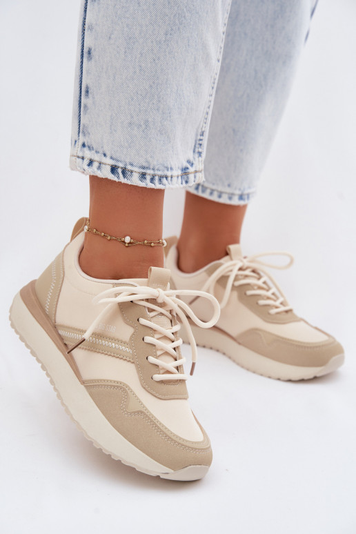 Chaussures modèle baskets Féminin avec une plateforme Big Star TT274278 beige