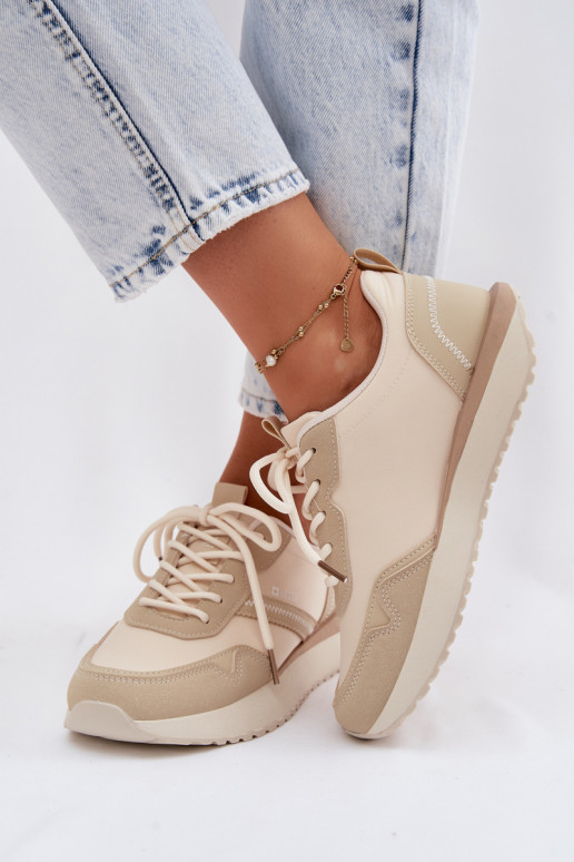 Chaussures modèle baskets Féminin avec une plateforme Big Star TT274278 beige