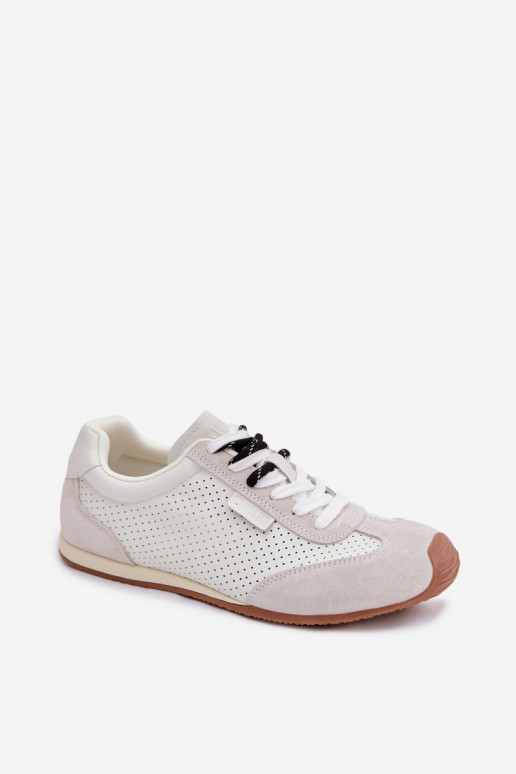 Peau en daim Chaussures modèle baskets Féminin Big Star TT274555 couleur blanche