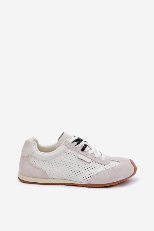 Peau en daim Chaussures modèle baskets Féminin Big Star TT274555 couleur blanche
