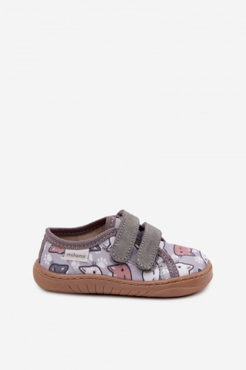 Chaussons pour enfants Milami avec motifs de chat couleur grise Saphira 2