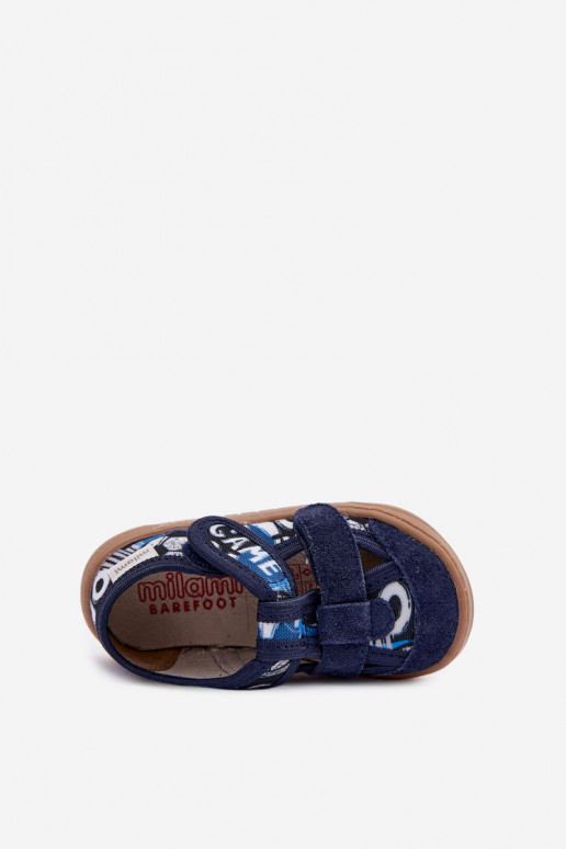 Chaussons Barefoot Puéril Milami Des balles bleu foncé Lumi