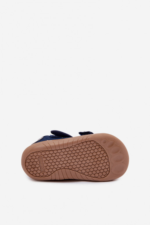 Chaussons Barefoot Puéril Milami Rakiety I Planety bleu foncé Lumi