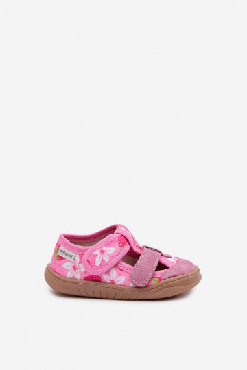 Chaussons Barefoot Puéril Milami des fraises couleur rose Lumi 2