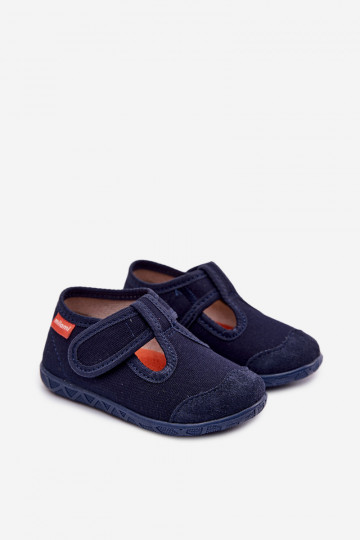 Chaussons Milami pour enfants avec fermetures autocollantes bleu marine Jasimrra