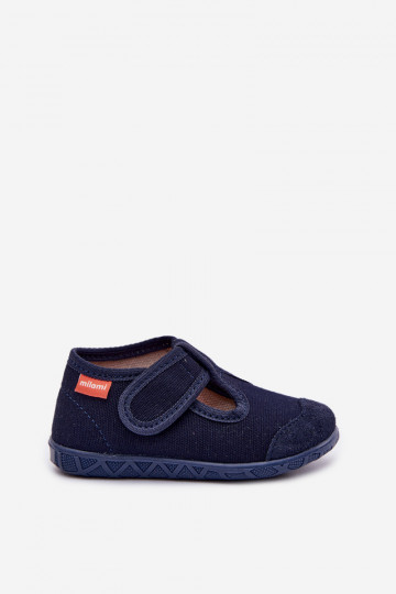 Chaussons Milami Puéril avec attaches adhésives bleu foncé Jasimrra 2
