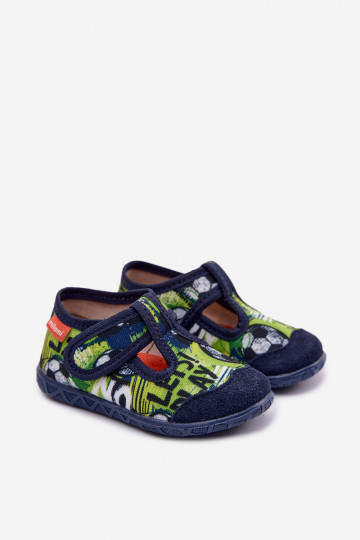 Chaussons Milami Puéril avec attaches adhésives Des balles les bleus-couleur verte Jasimrra