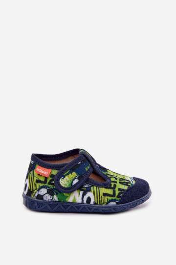 Chaussons Milami Puéril avec attaches adhésives Des balles les bleus-couleur verte Jasimrra 2