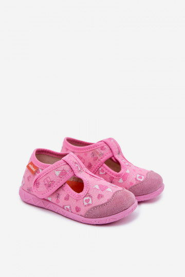 Chaussons Milami Puéril avec attaches adhésives avec éclat couleur rose Jasimrra