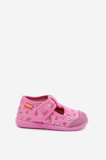 Chaussons Milami Puéril avec attaches adhésives avec éclat couleur rose Jasimrra 2