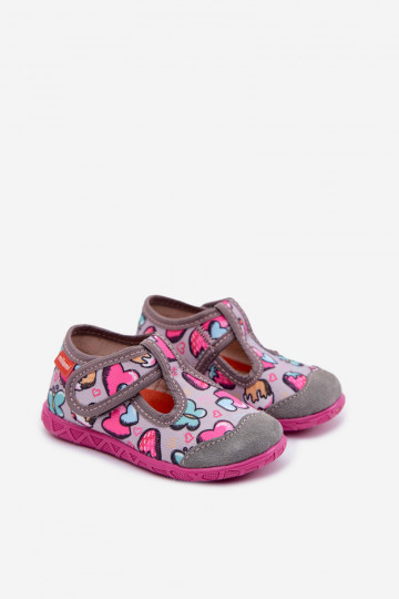 Chaussons Milami pour enfants avec fermetures autocollantes gris Jasimrra