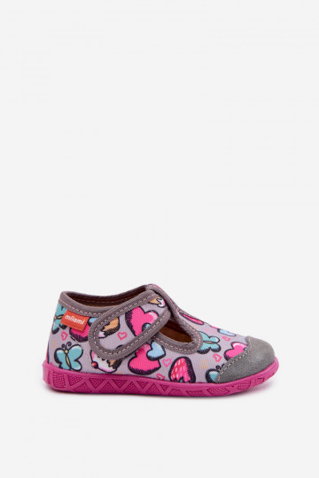 Chaussons Milami pour enfants avec fermetures autocollantes gris Jasimrra 2