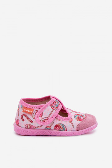 Chaussons Milami pour enfants avec fermetures autocollantes motif de sucettes rose Jasimrra 2
