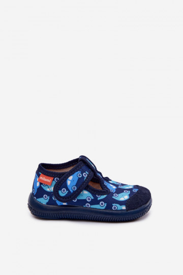 Chaussons Milami pour enfants élastiques avec fermetures autocollantes bleu marine Ambette 2