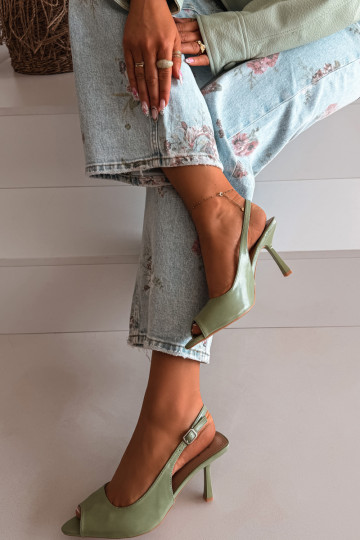 Sandales pour femmes avec des talons fins couleur verte Sevina 2