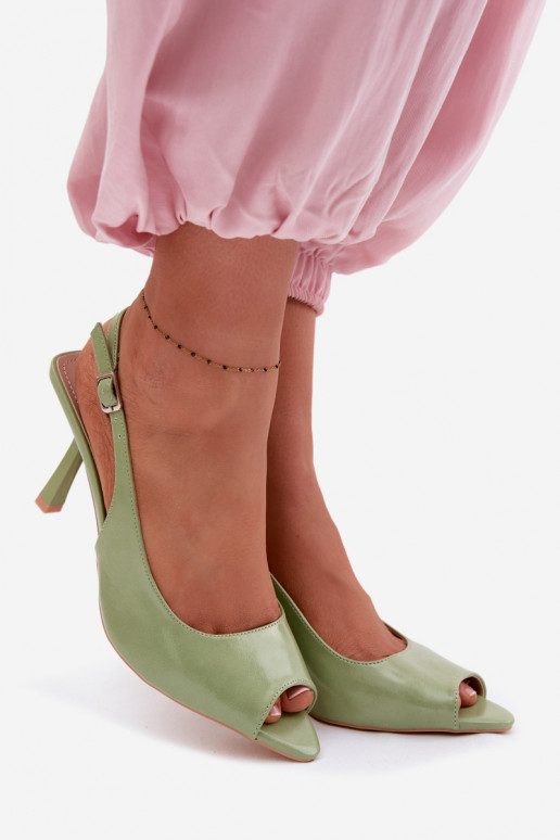 Sandales pour femmes avec des talons fins couleur verte Sevina