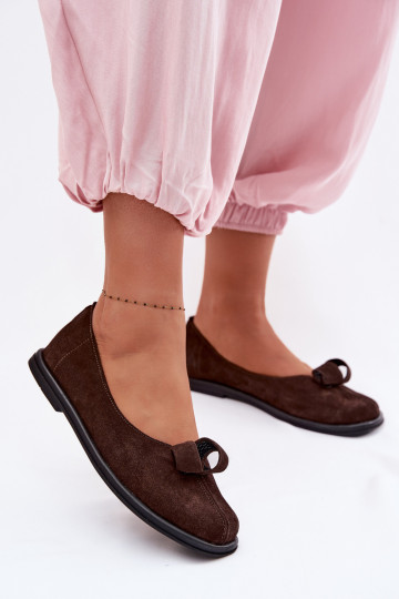 Bottines en daim pour femmes Zazoo 379 chocolat