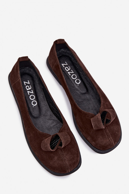 Peau en daim chaussures Féminin Zazoo 379 CzekoladoÀe