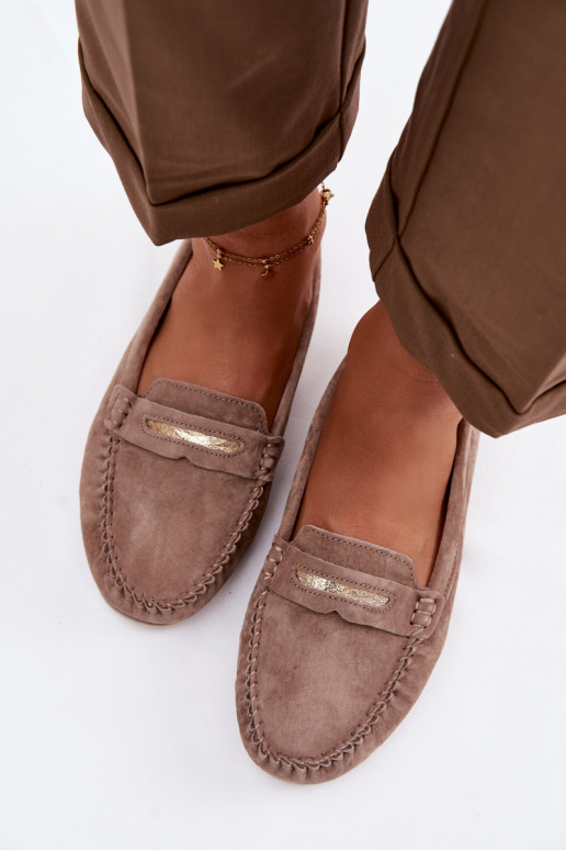 isocèle mocassins pour femmesActivéturalnego en daimu S.Barski LR61-7029 marron