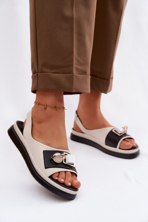 Sandales pour femmes Féminin avec des ornements D&A GR61-5932 beige