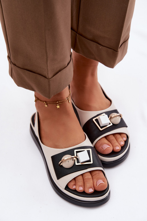 Sandales pour femmes Féminin avec des ornements D&A GR61-5932 beige