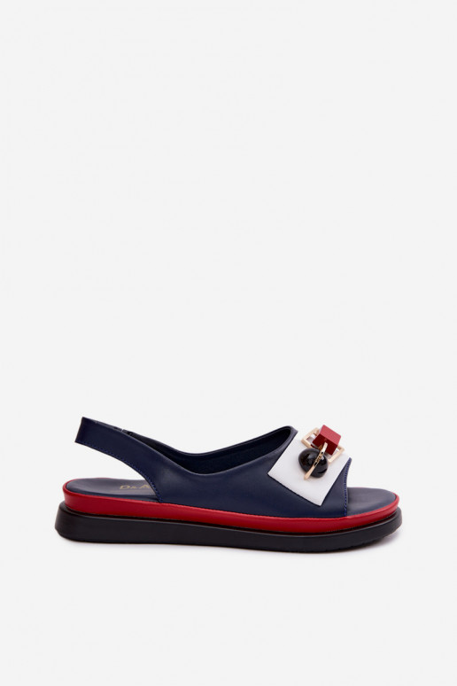 Sandales pour femmes Féminin avec des ornements D&A GR61-5932 bleu foncé