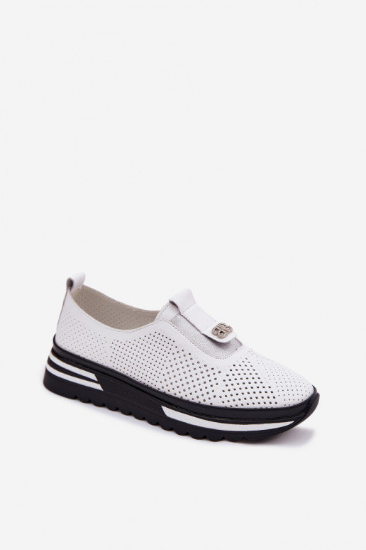Un modèle convaincant chaussures FémininActivéturalnej Skóry S.Barski LR61-7092 couleur blanche